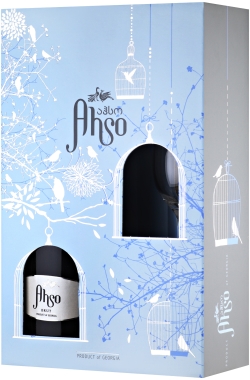 Игристое вино Ахсо Брют в п/у с бокалом